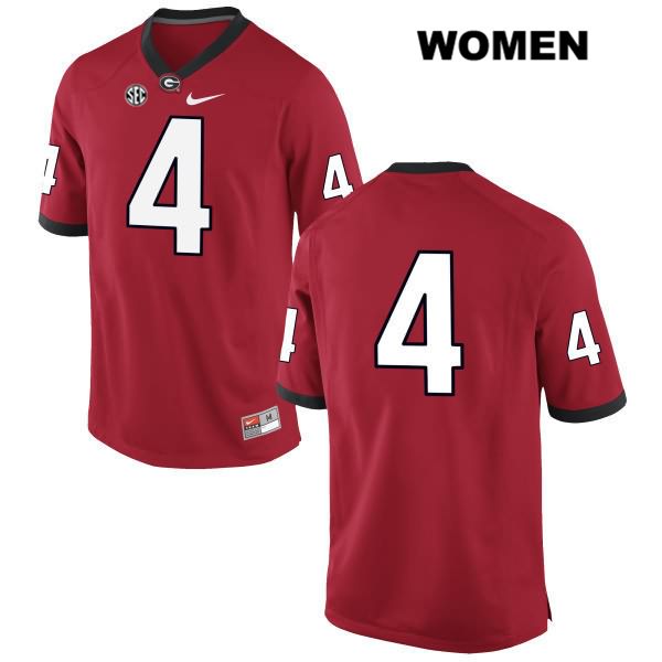 Georgia Bulldogs Women's Sam Vaughn #4 NCAA No Name Authentic Red Nike Stitched College Football Jersey VQC5756VP
